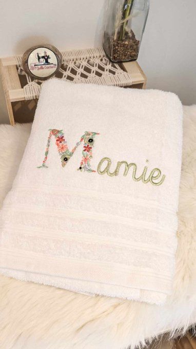 Drap de bain blanc Mamie